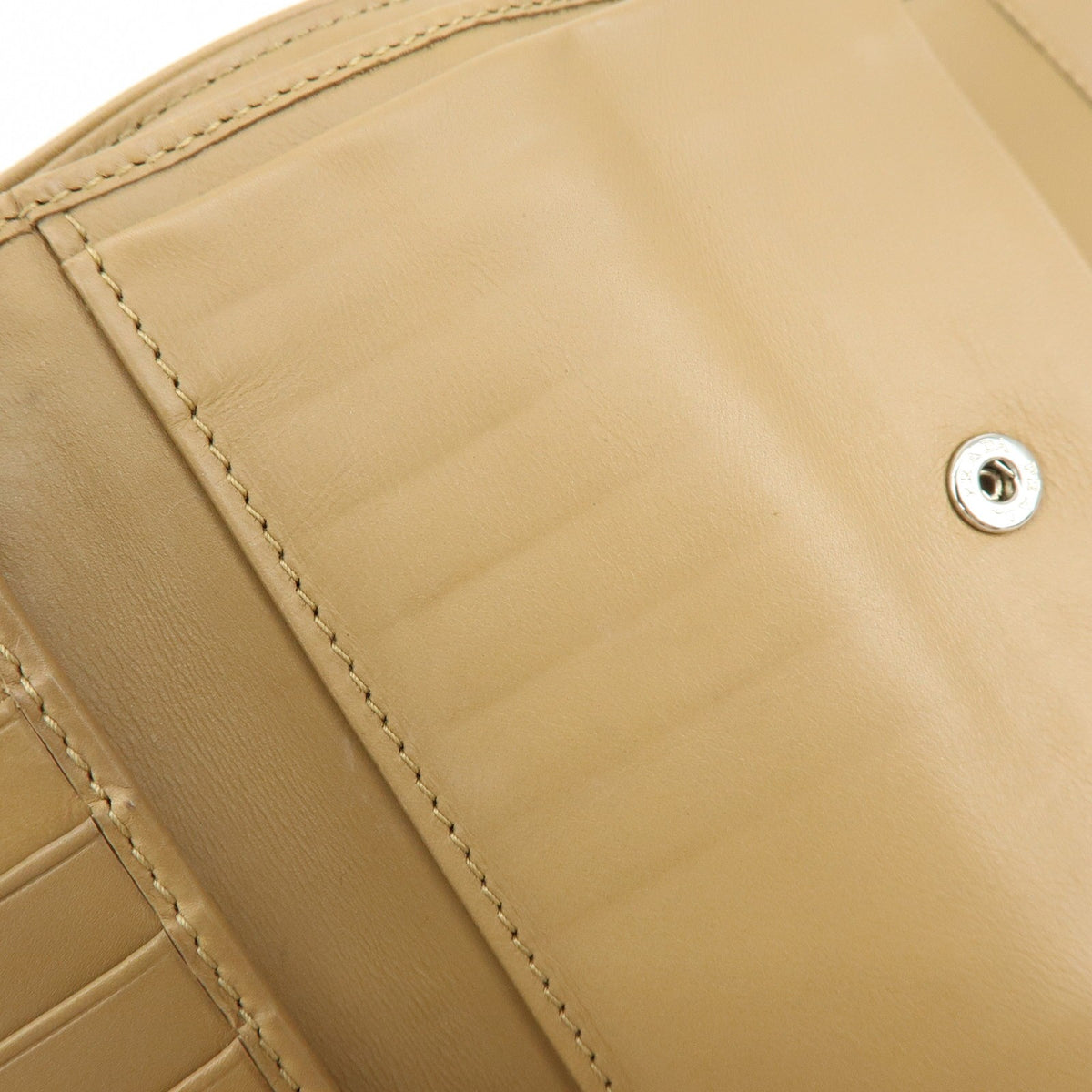 Prada Trifold Compact Saffiano Leather, Beige, Nylon, Wallet