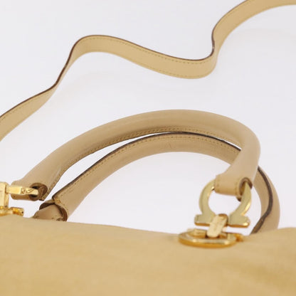 Salvatore Ferragamo Gancini Tote Canvas, Beige, Canvas, Tote Bag