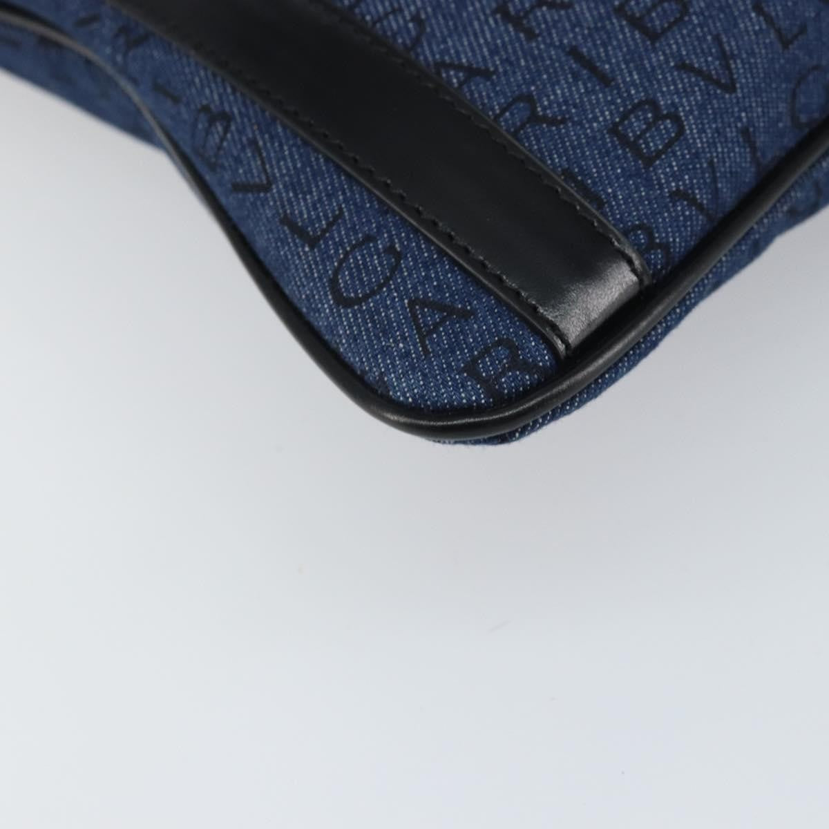 Bvlgari Logomania Canvas with Leather, Blue, Canvas, Shoulder Bag