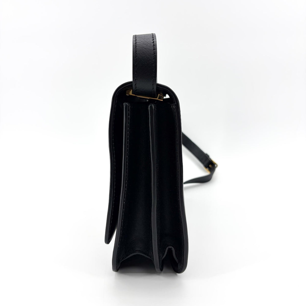 Burberry TB Shoulder Bag Leather, Black, Leather, Shoulder Bag