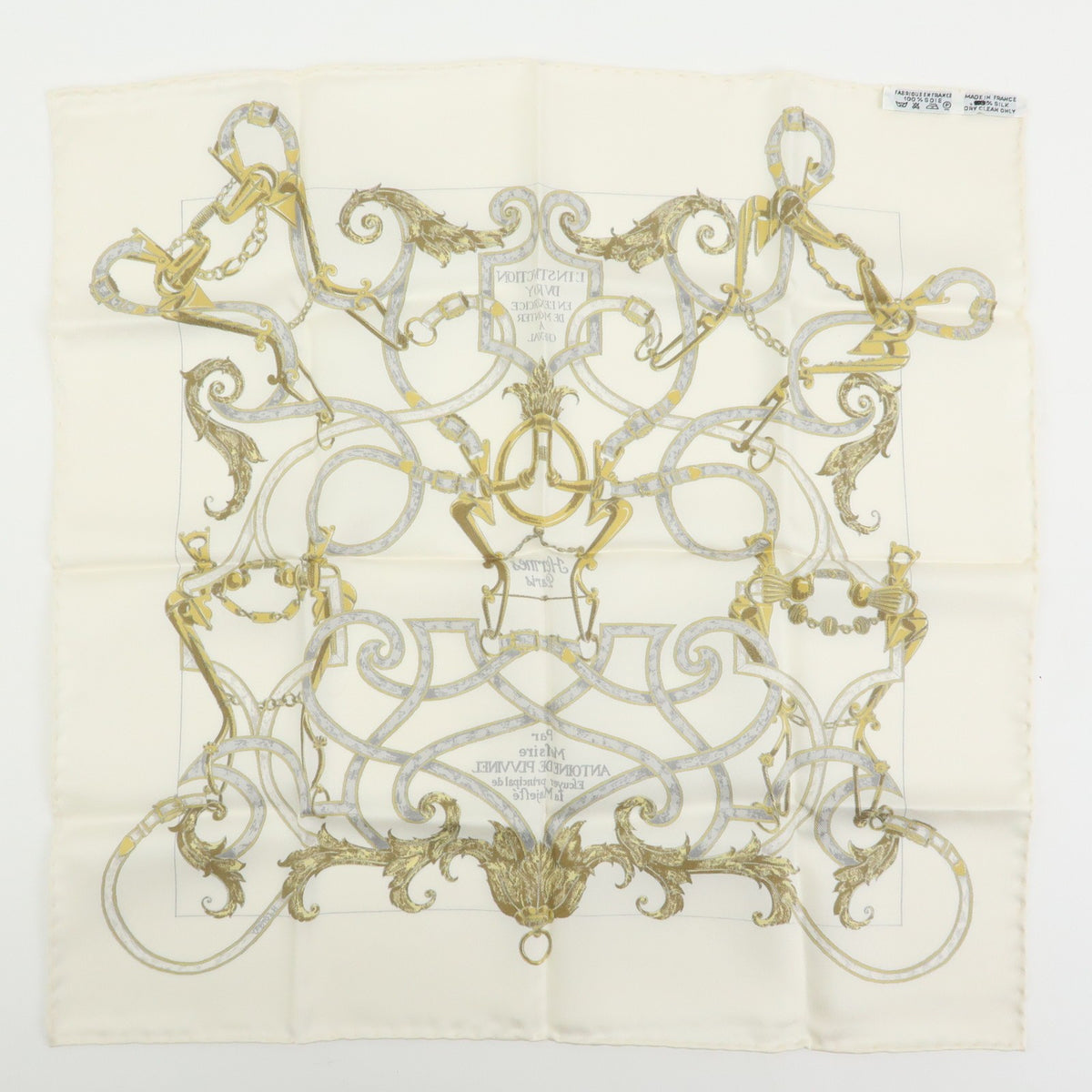 Hermes Carré 40 Silk, White, Silk, Scarf