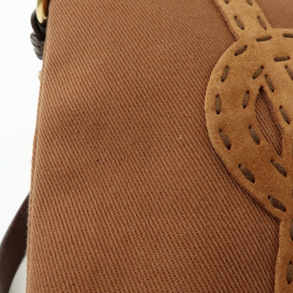 Saint Laurent Kahara Cassandra Canvas, Brown, Canvas, Shoulder Bag