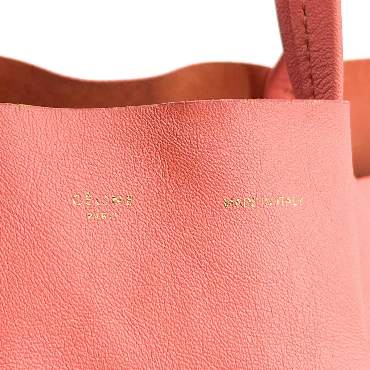 Celine Vertical Bi-Cabas Leather, Pink, Leather, Tote Bag