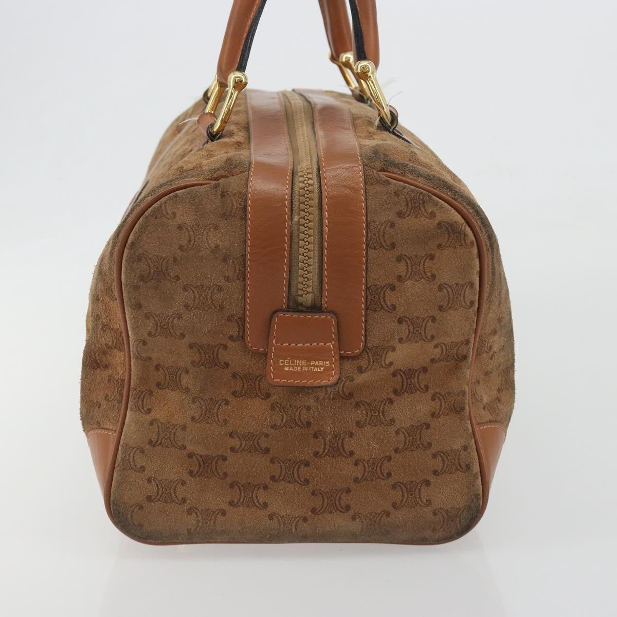 Celine Macadam Suede, Brown, Suede, Tote Bag
