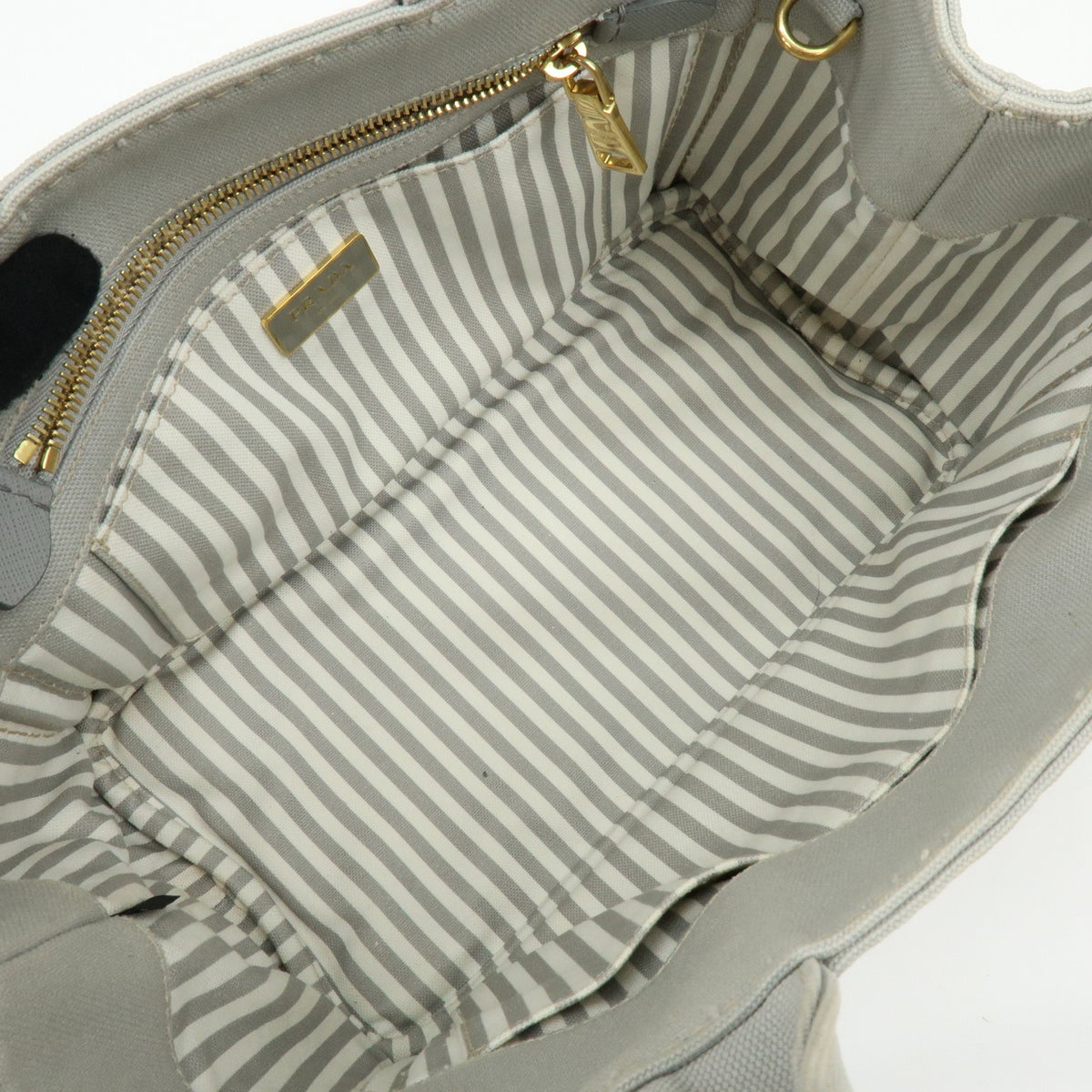 Prada Canapa Convertible Canvas, Gray, Canvas, Tote Bag