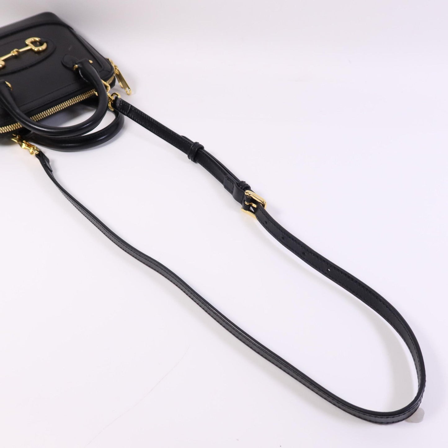 Gucci Horsebit Leather, Black, Leather, Handbag