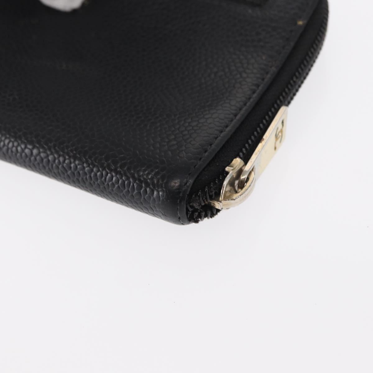 Chanel CC Zip Around Wallet Stitched Lambskin, BLACK, LEATHER, Wallets