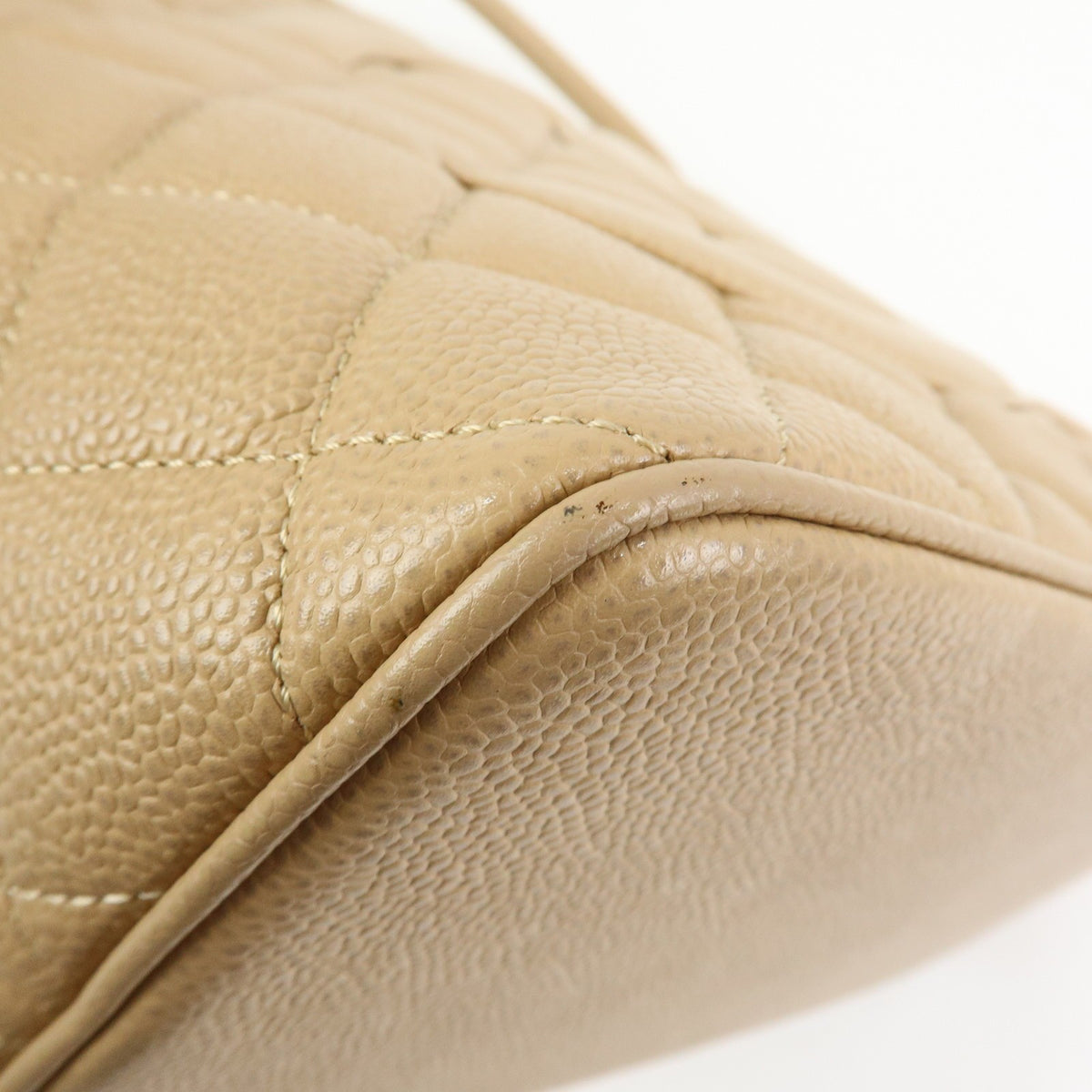 Chanel Medallion Quilted Lambskin, Beige, Calfskin, Tote Bag