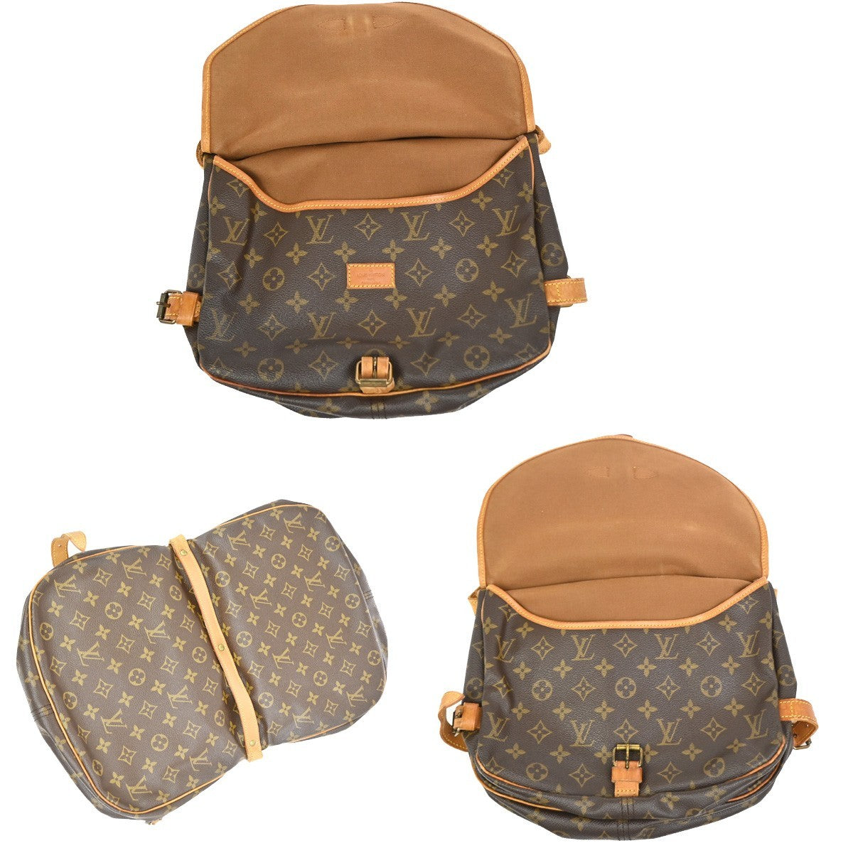 Louis Vuitton Saumur Monogram, Brown, Canvas, Shoulder Bag