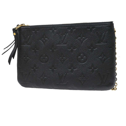 Louis Vuitton Double Zip Pochette Monogram Empreinte Leather, Black, Leather, Clutch