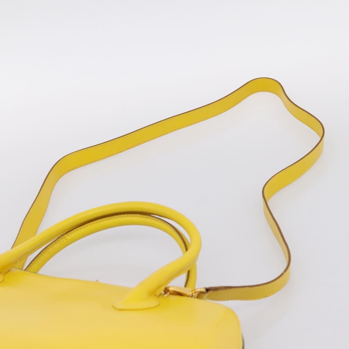 Salvatore Ferragamo Gancini Leather, Yellow, Leather, Handbag
