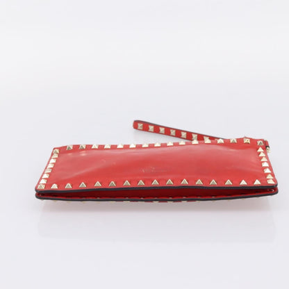 Valentino Garavani Rockstud Clutch Leather, Black, Leather, Clutch