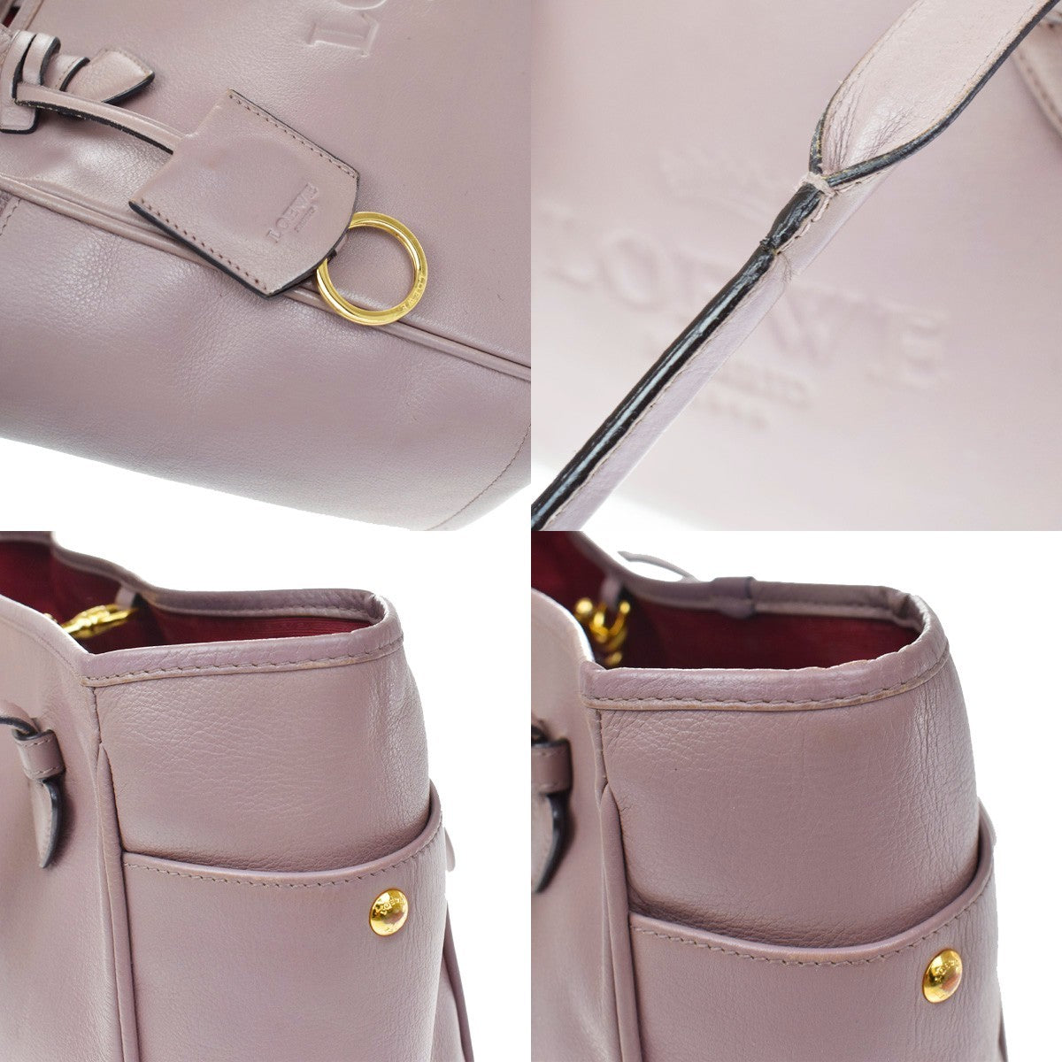 Loewe Heritage Leather, Purple, Leather, Tote Bag