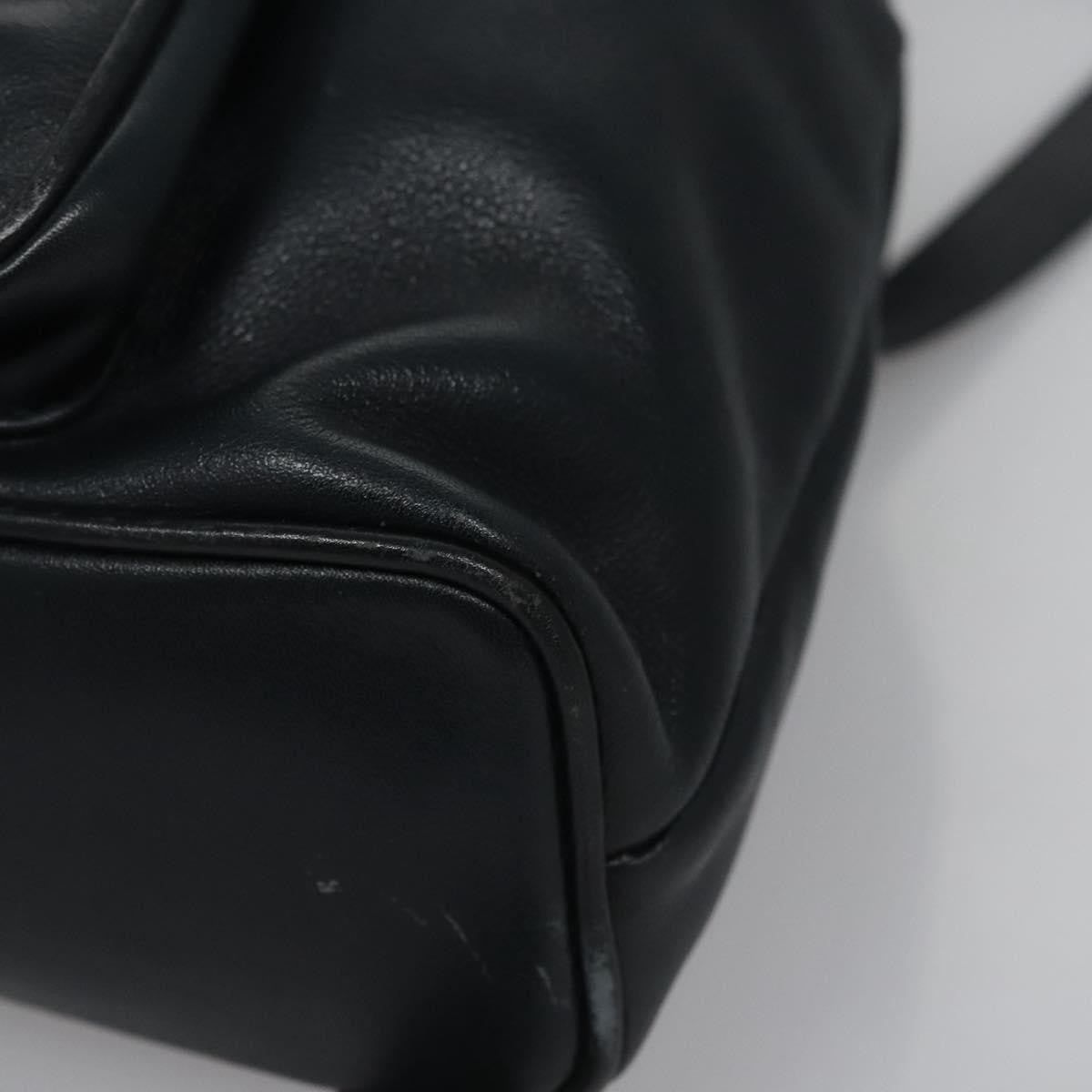 Gucci Vintage Bamboo Leather, Black, Leather, Backpack