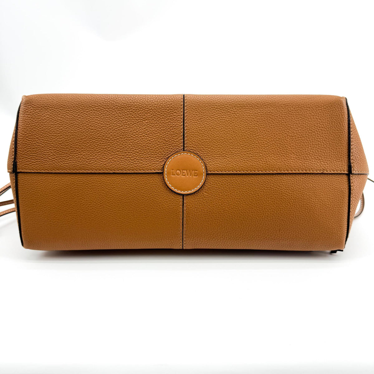 Loewe Cushion Leather, Brown, Leather, Tote Bag