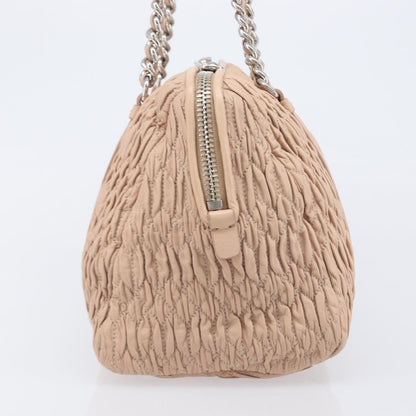 Miu Miu Shoulder Leather, Beige, Leather, Shoulder Bag