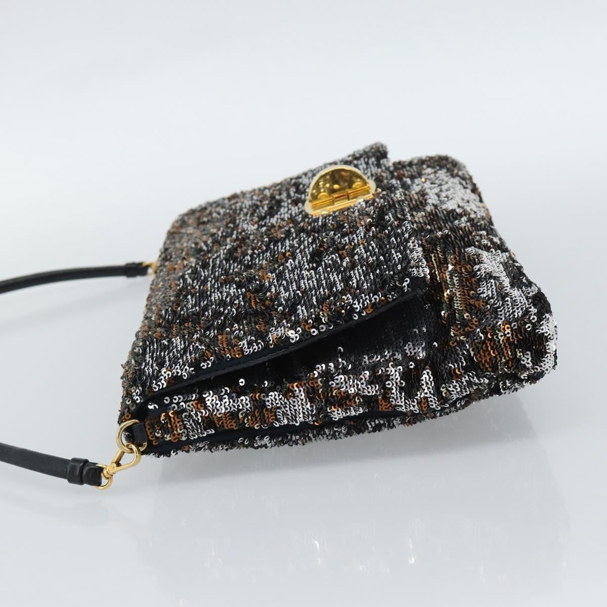 Miu Miu Belted Flap Turnlock Messenger Sequin Embellished Leather, Multicolour, Canvas, Crossbody Bag