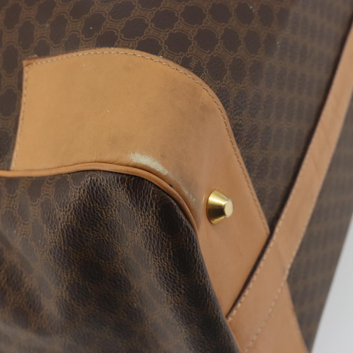 Celine Boston C Macadam Canvas, Brown, Canvas, Handbag