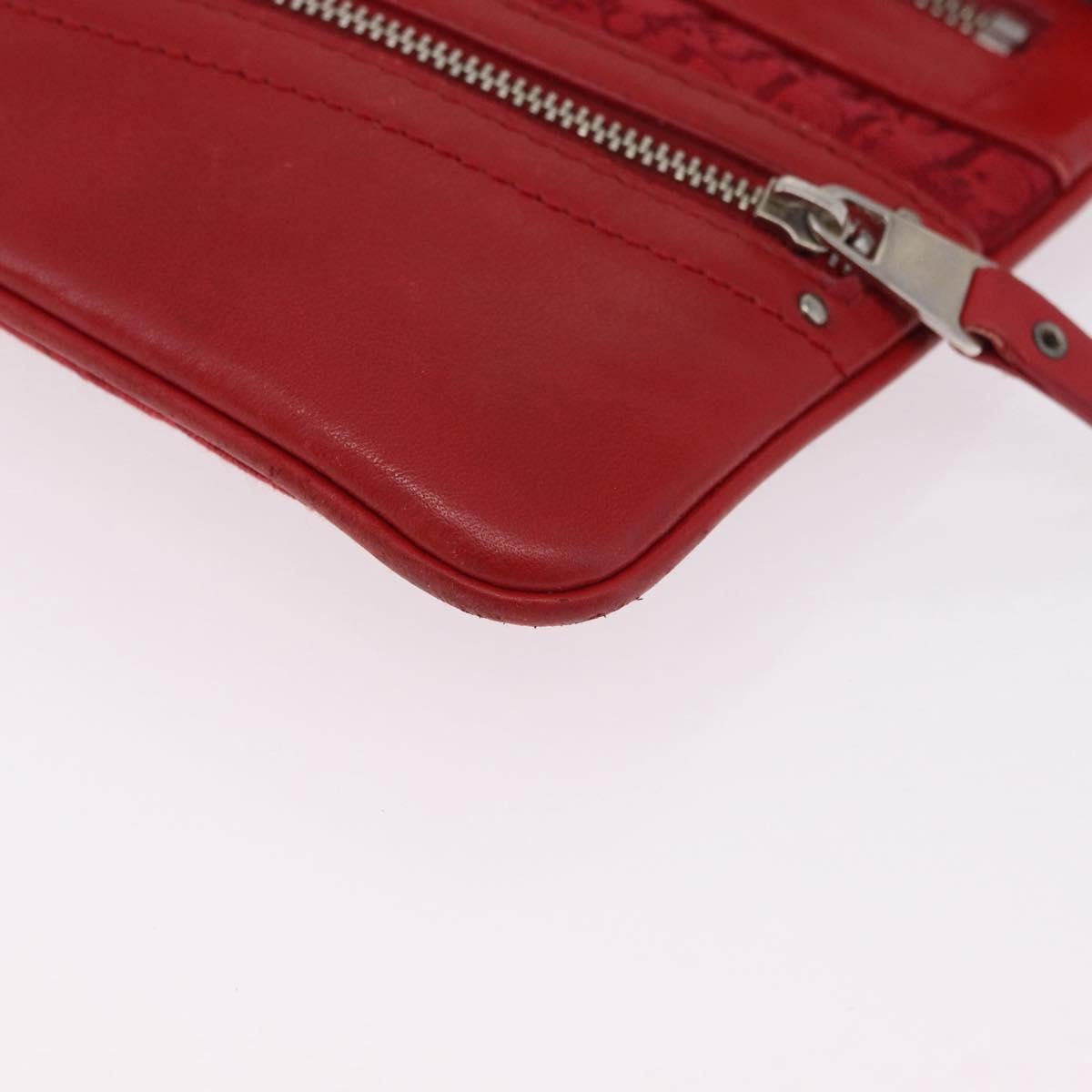 Christian Dior Vintage Street Chic Diorissimo Canvas with Leather, Red, Canvas, Shoulder Bag