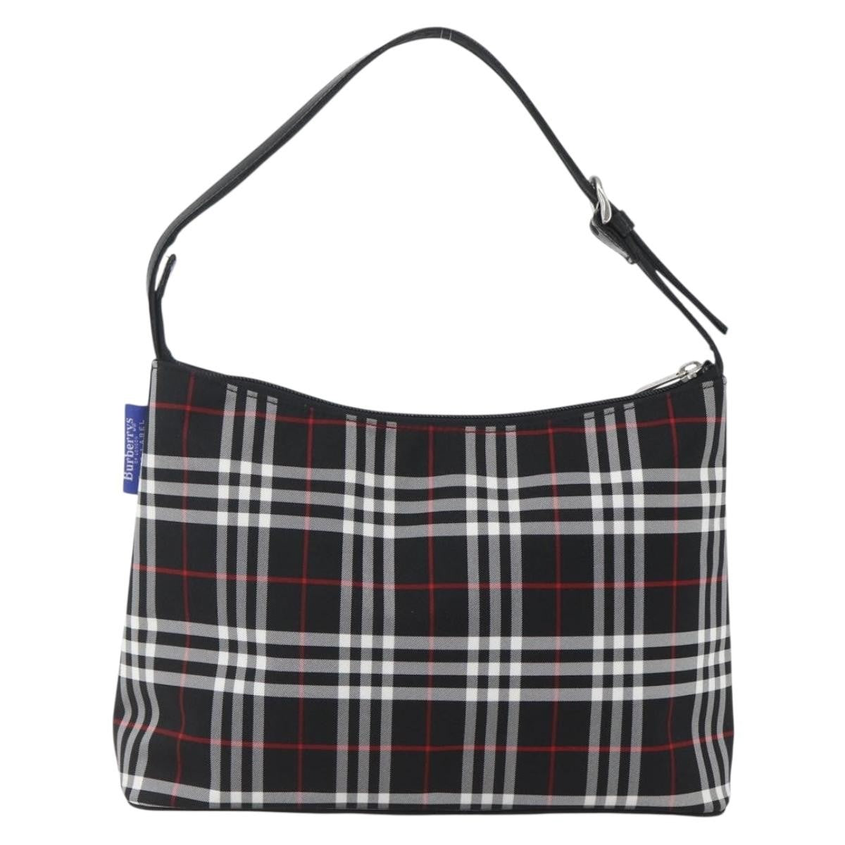 Burberry Nova Check Nylon, Black, Nylon, Handbag