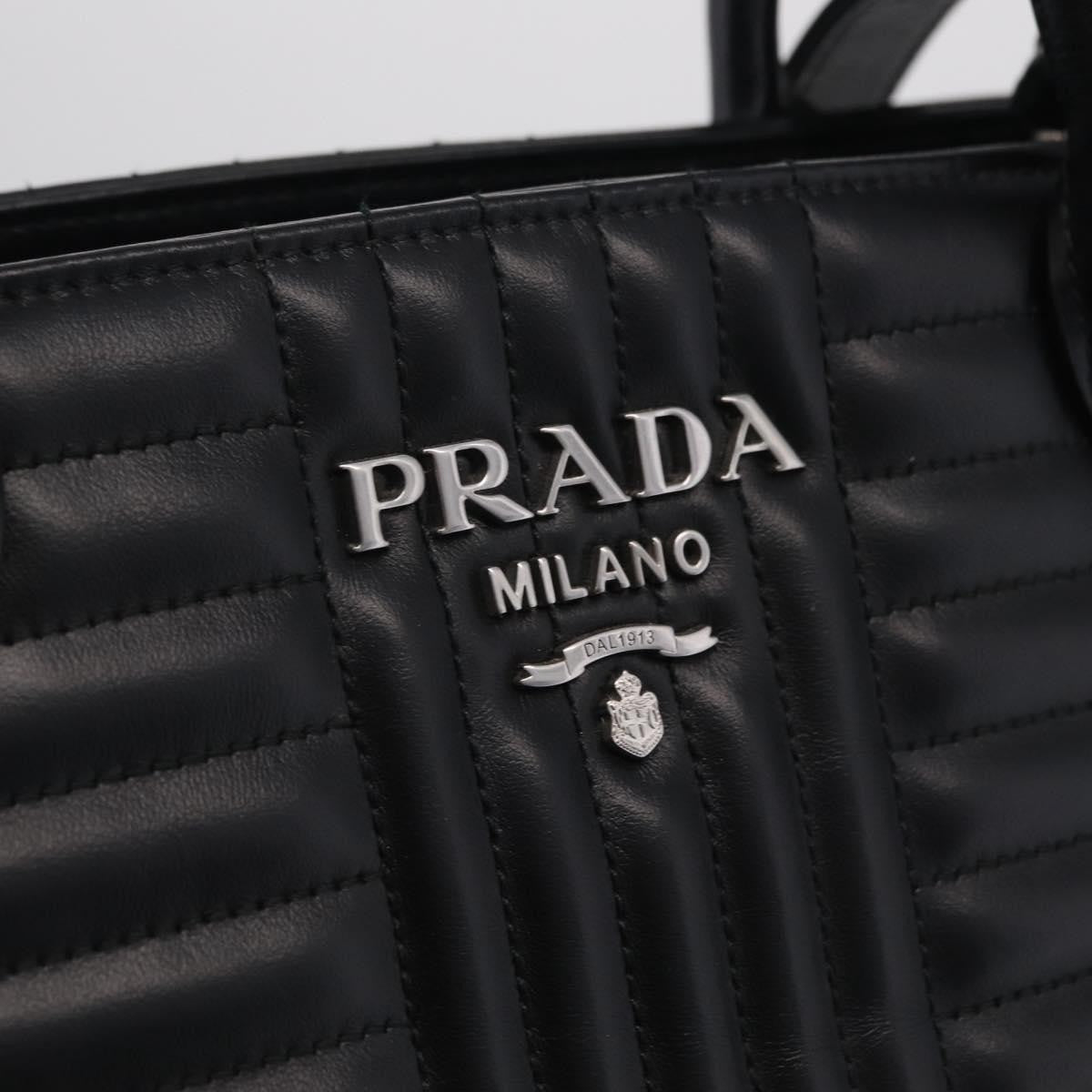 Prada Double Zip Diagramme Quilted Leather, Black, Leather, Tote Bag
