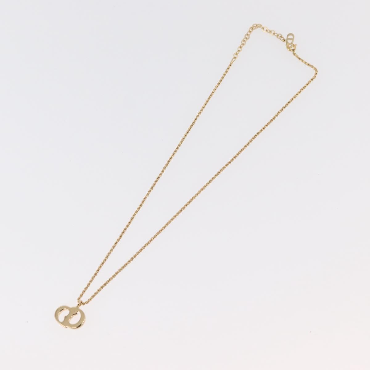 Christian Dior Logo Pendant Metal, Gold, Metal, Necklace