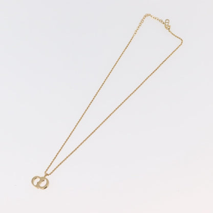 Christian Dior Logo Pendant Metal, Gold, Metal, Necklace