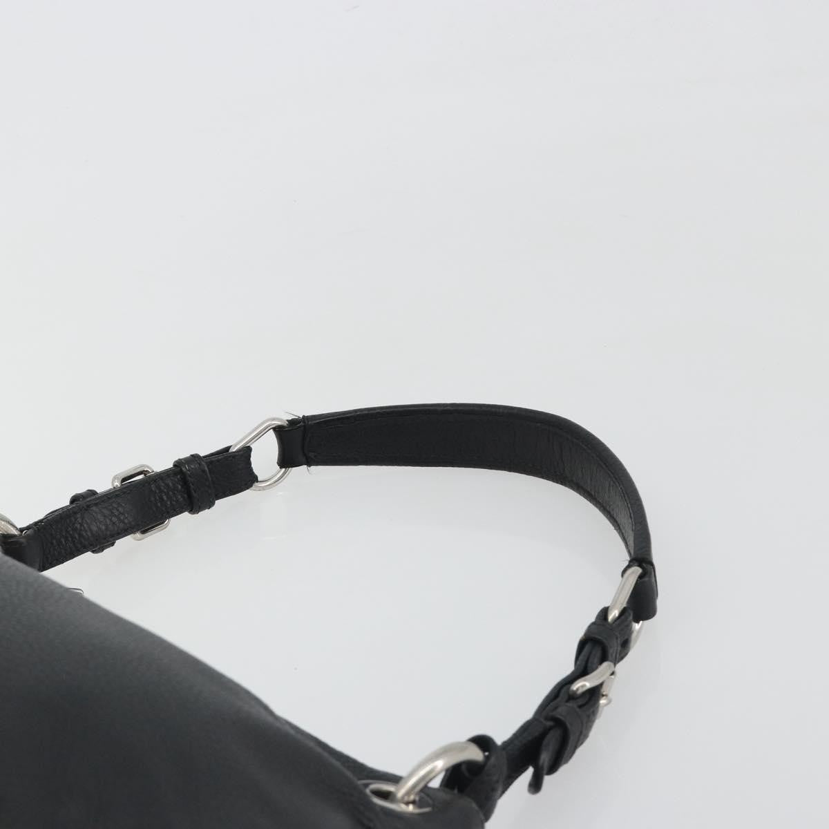 Prada Vitellino Mordo Hobo Leather, Black, Leather, Shoulder Bag