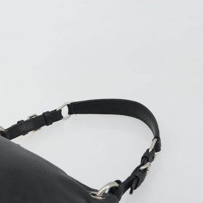 Prada Vitellino Mordo Hobo Leather, Black, Leather, Shoulder Bag