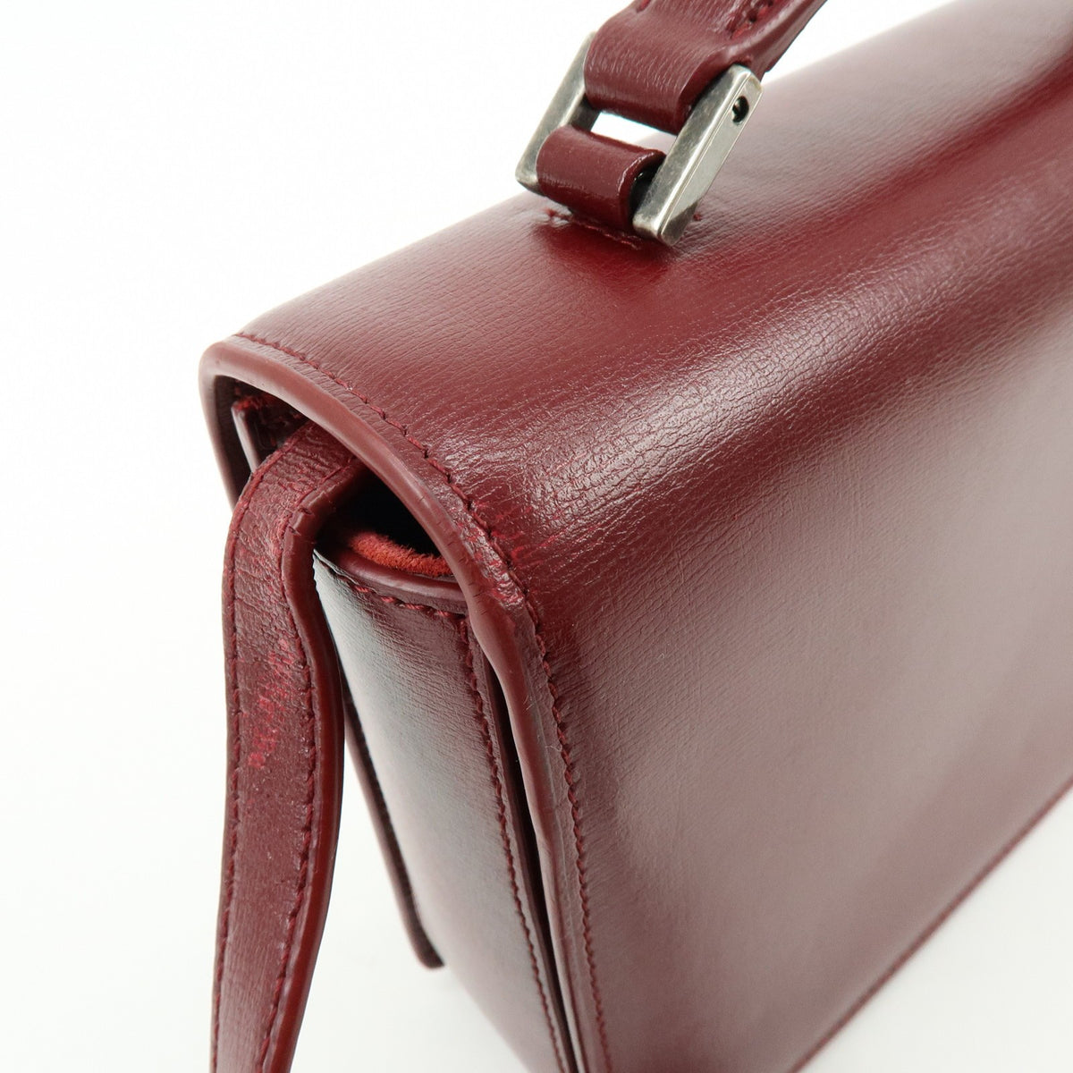 Saint Laurent Bellechasse Satchel Leather, Red, Leather, Handbag