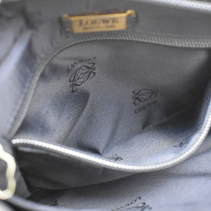 Loewe Vintage Anagram Zip Leather, Navy, Leather, Crossbody Bag