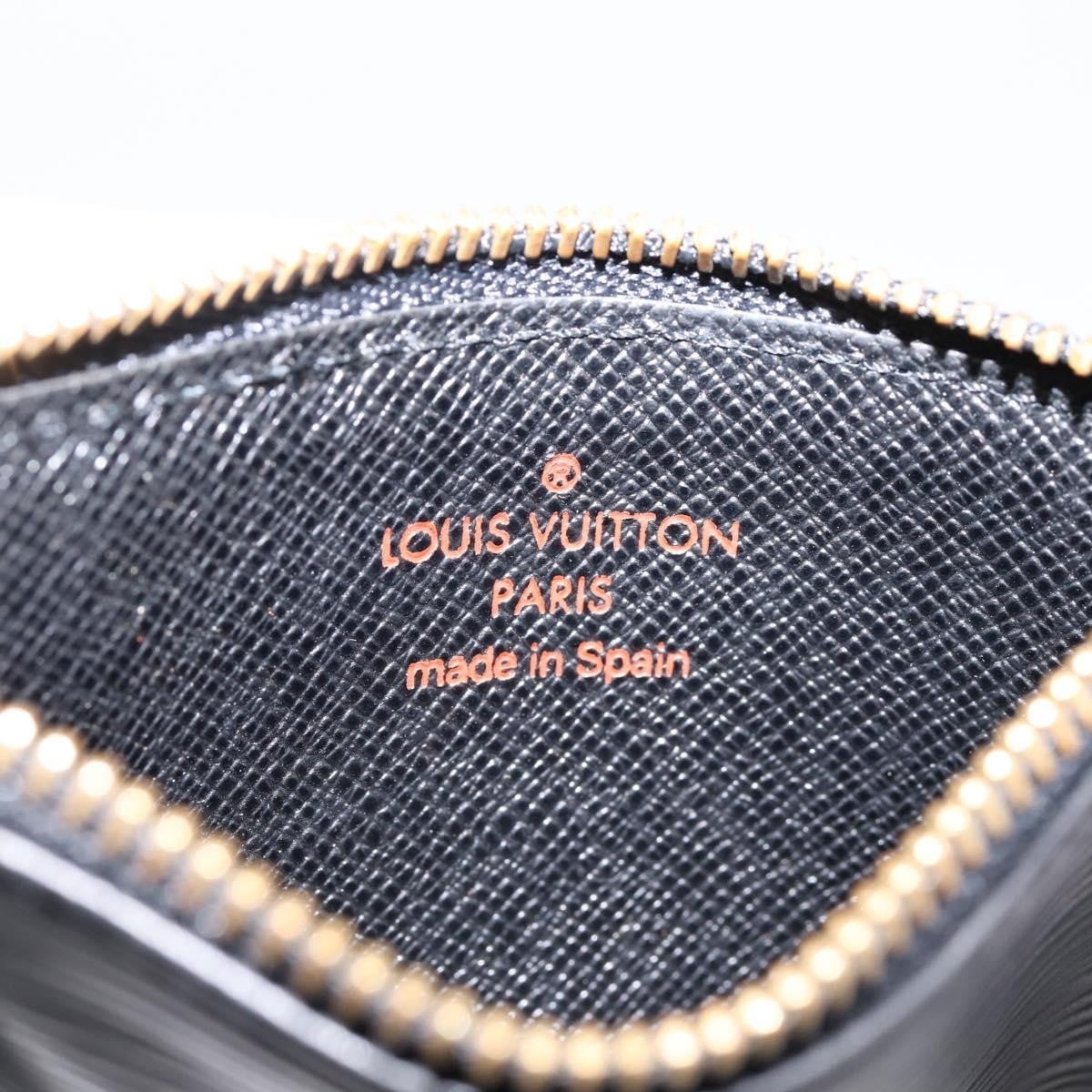 Louis Vuitton Pochette Clés Epi, Black, Leather, Wallet