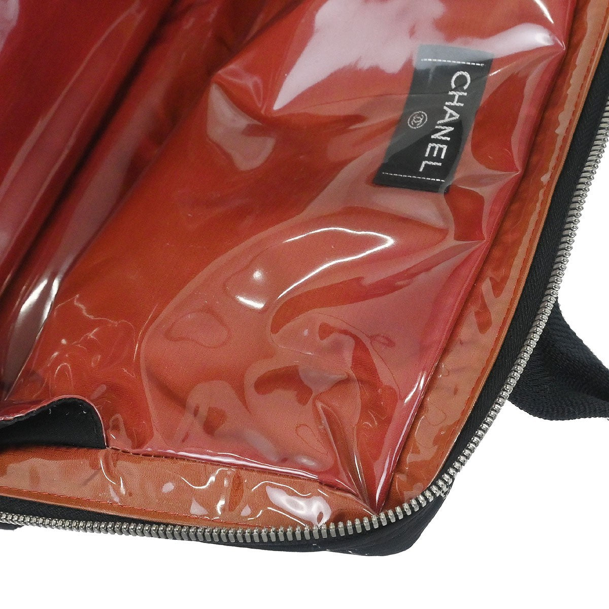 Chanel Travel Line Boston Printed Nylon, Black, Nylon, Handbag