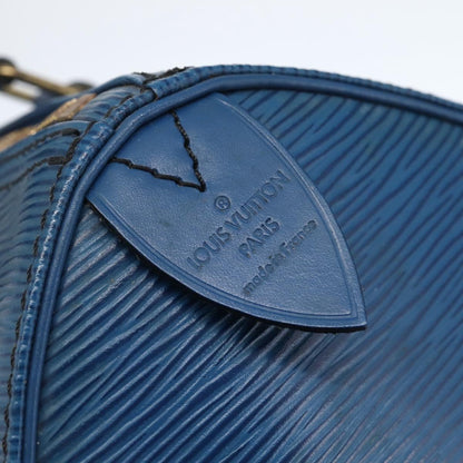 Louis Vuitton Speedy Handbag Epi Leather, BLUE, LEATHER, Handbag