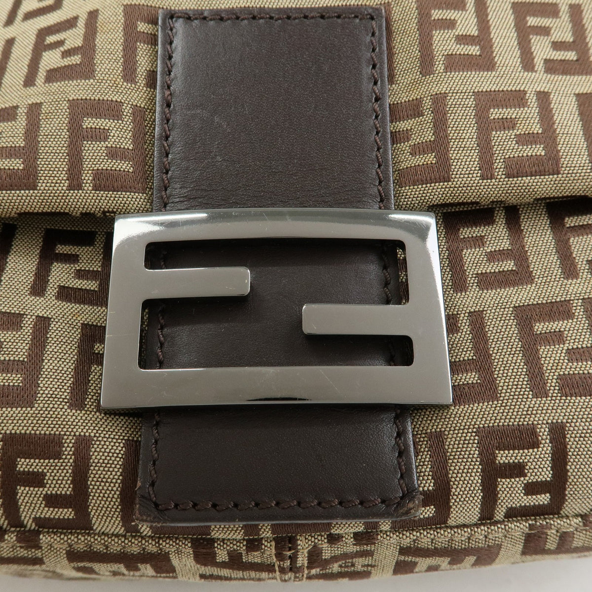 Fendi Fendi mamma baguette Jacquard Canvas, Beige, Canvas, Handbag