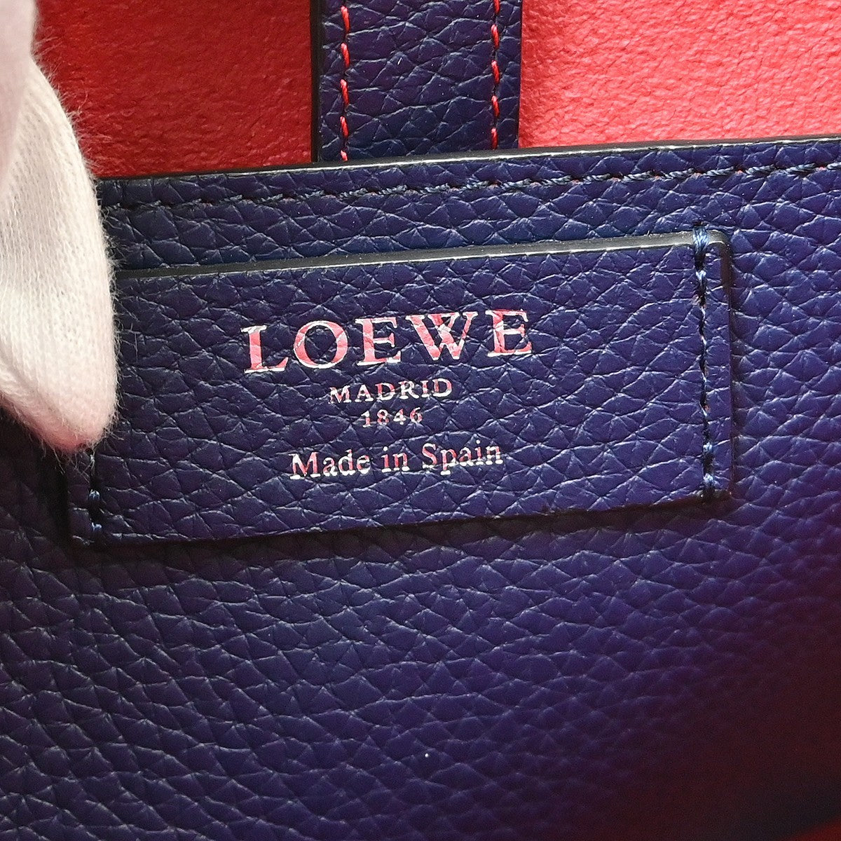 Loewe Anagram Leather, Blue, Leather, Shoulder Bag