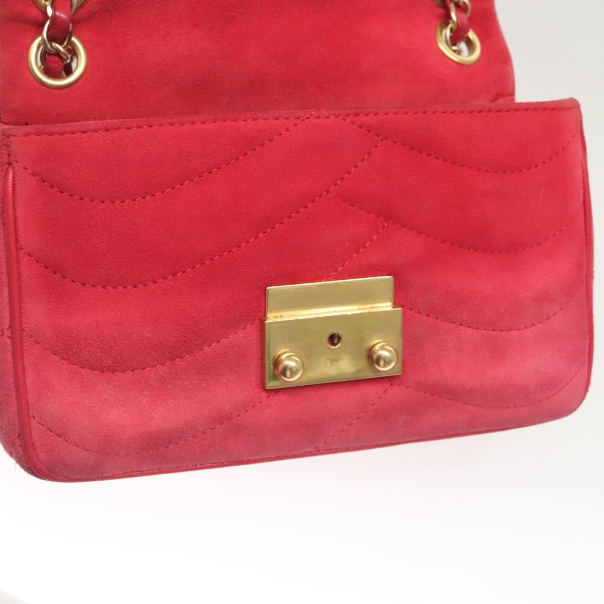 Chanel Chain Flap Shoulder Bag Suede, PINK, SUEDE, Shoulder bag