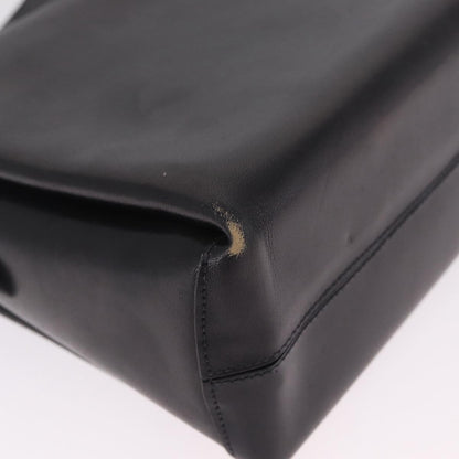 Celine Shoulder Leather, Black, Leather, Shoulder Bag
