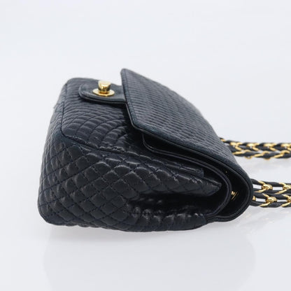 Bally Vintage Quilted Leather, Navy, Leather, Shoulder Bag