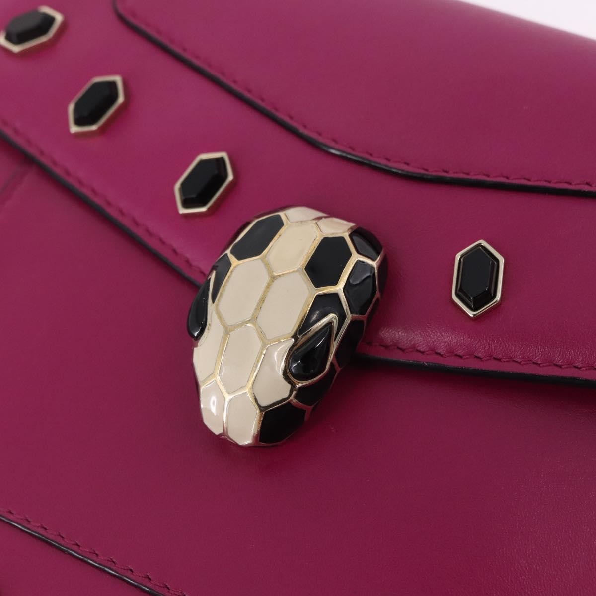 Bvlgari Serpenti Forever Embellished Leather, Pink, Leather, Shoulder Bag