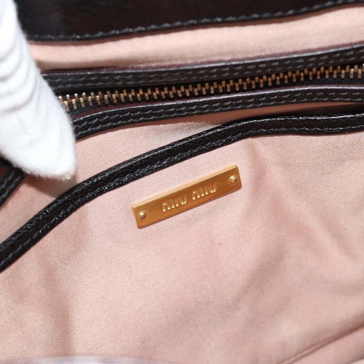 Miu Miu Madras Convertible Lock Leather, Black, Leather, Tote Bag