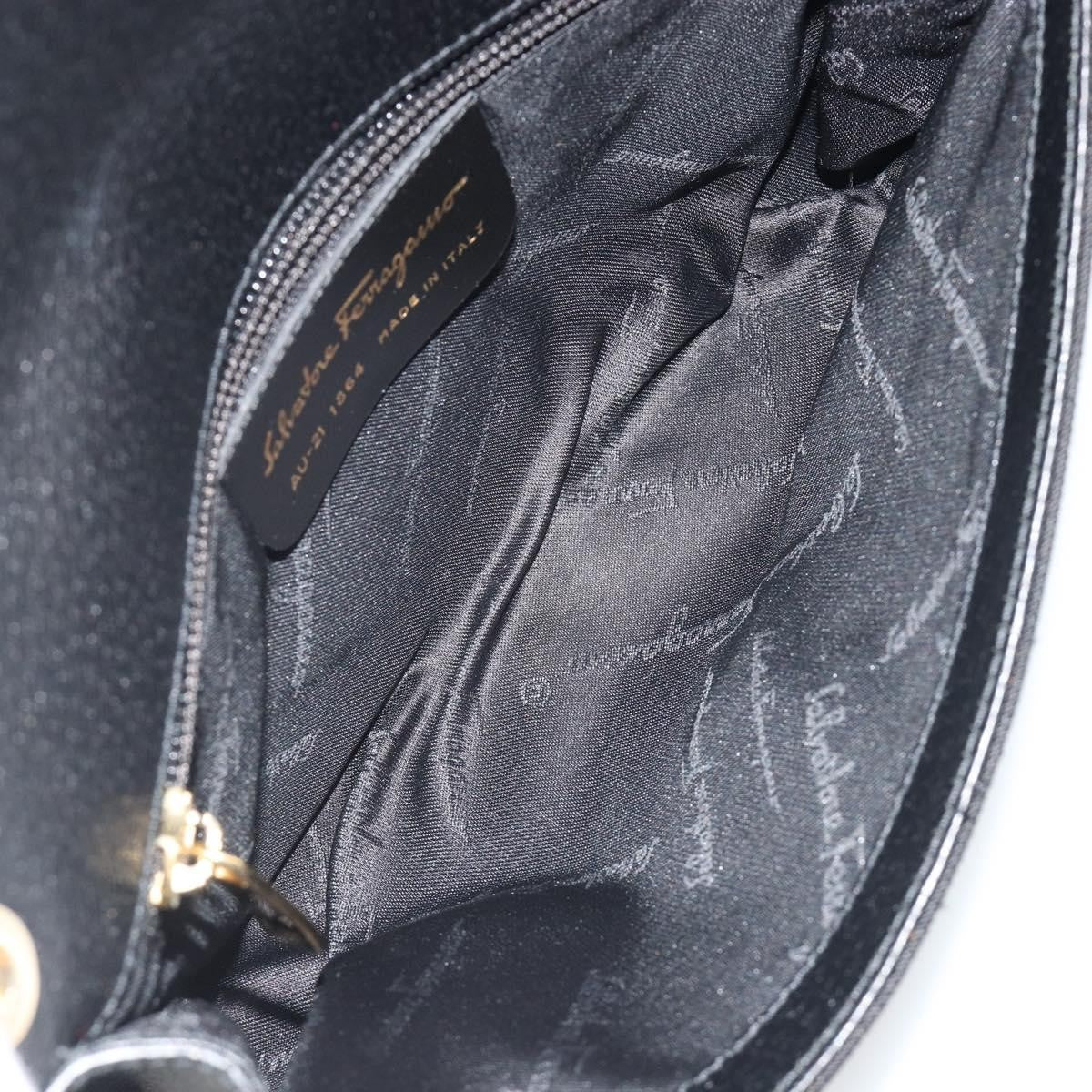Salvatore Ferragamo Shoulder Bag Canvas, Black, Canvas, Shoulder Bag
