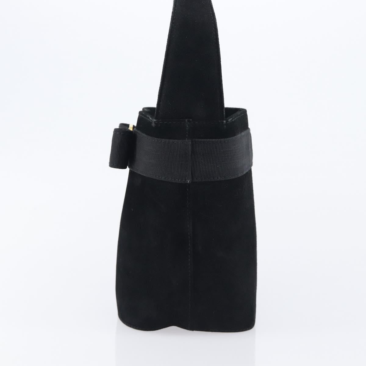 Salvatore Ferragamo Vala Suede, Black, Suede, Shoulder Bag