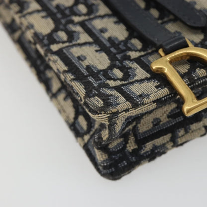 Christian Dior Phone Case Oblique Canvas, Navy, Canvas, Clutch