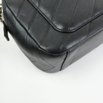 Chanel Camera Chevron Lambskin, Black, Leather, Handbag