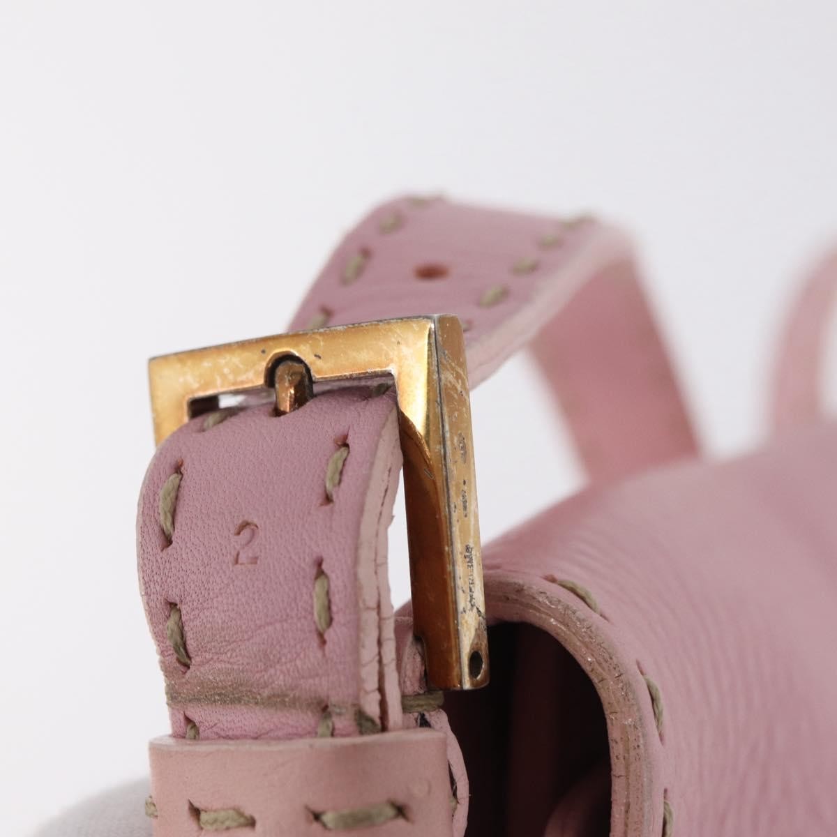 Fendi Selleria Baguette Leather, Pink, Leather, Handbag