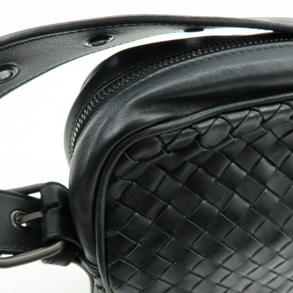 Bottega Veneta Front Pocket Messenger Intrecciato Nappa, Black, Leather, Handbag