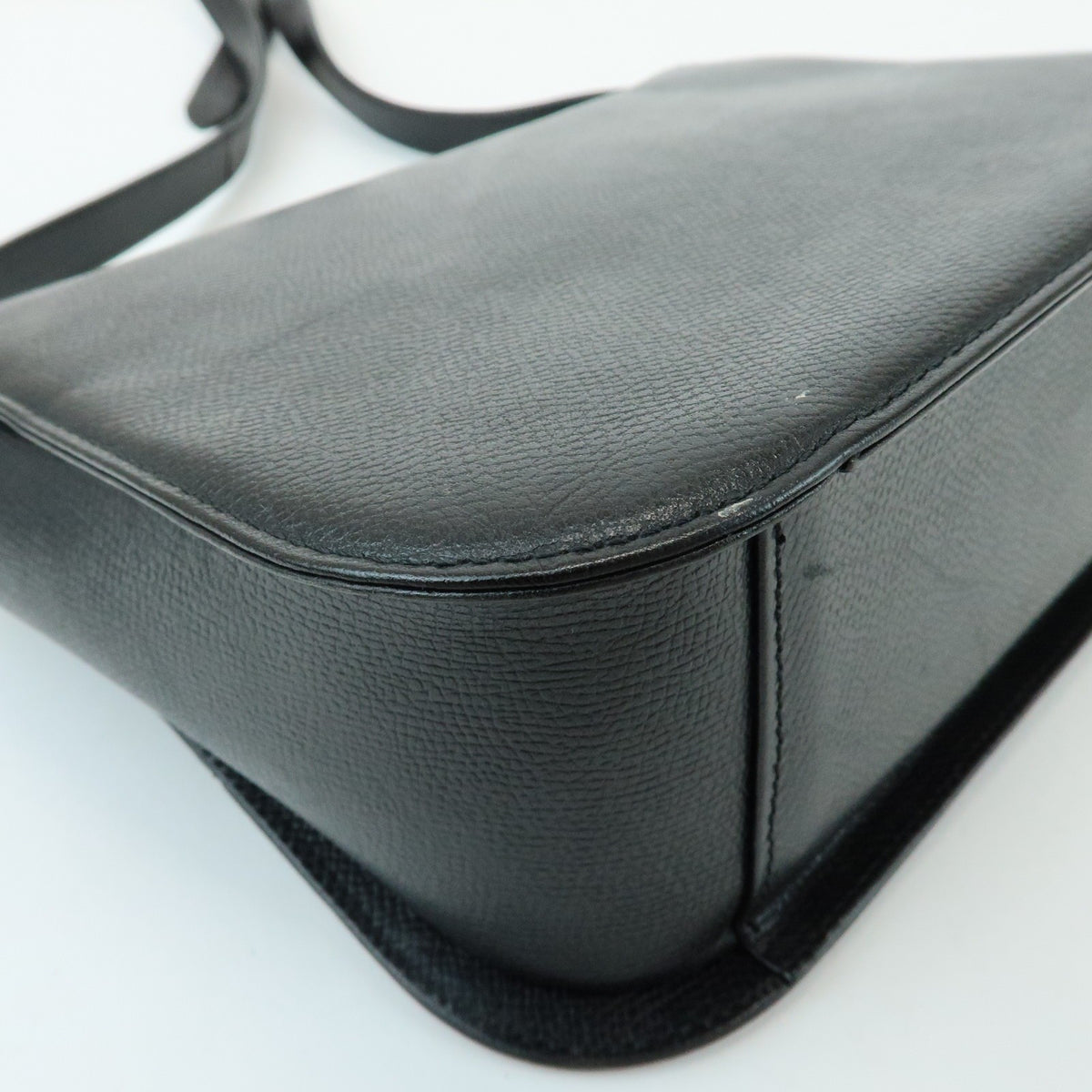 Valentino Garavani VLogo Flap Leather, Black, Leather, Shoulder Bag