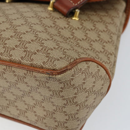Celine Vintage Macadam Canvas and Leather, Beige, Canvas, Handbag