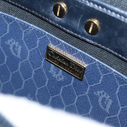 Christian Dior Vintage Honeycomb Canvas, Navy, Canvas, Shoulder Bag